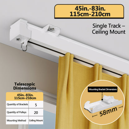 Single Track Ceiling Mount 45-83in./115-210cm