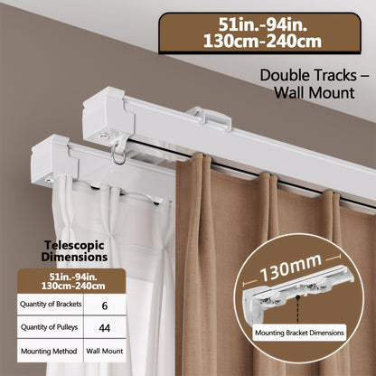 Double Tracks Wall Mount 51-94in./130-240cm