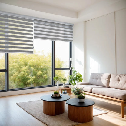 A203 Forest No Drill Light Filtering Zebra Shades