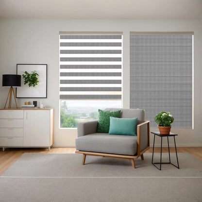 A203 Forest No Drill Light Filtering Zebra Shades