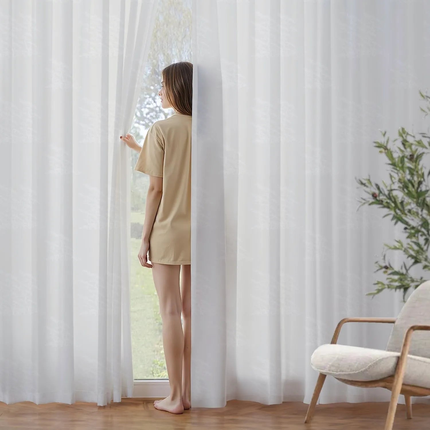 White Lakeside View Pattern