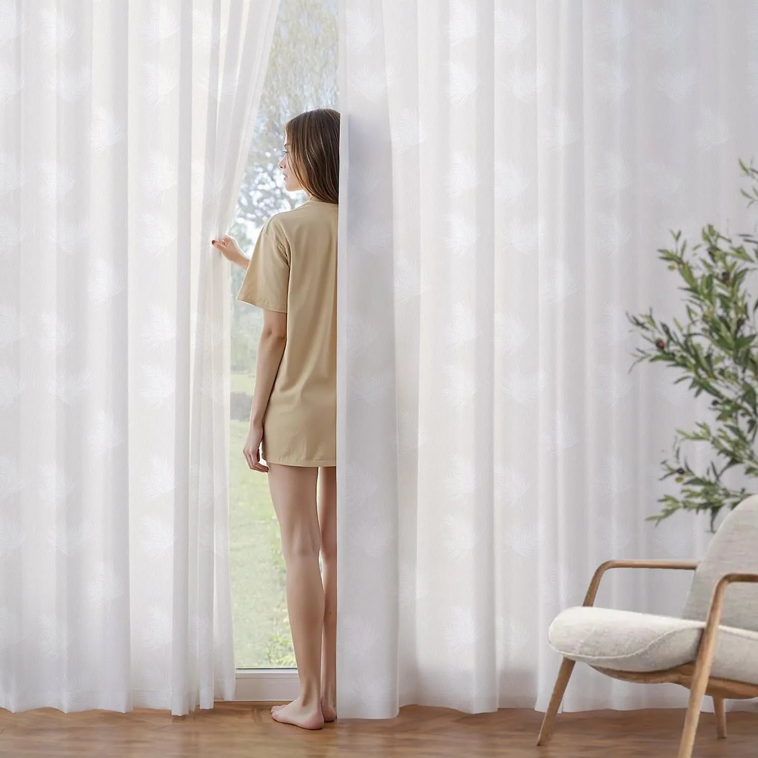 White Coconut Leaf Pattern