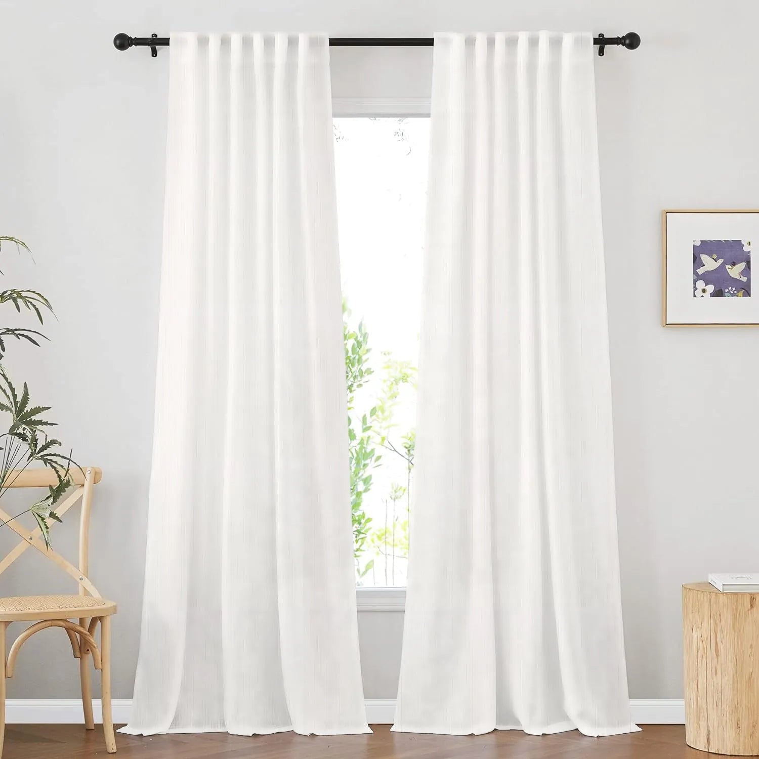 White Vertical Striped