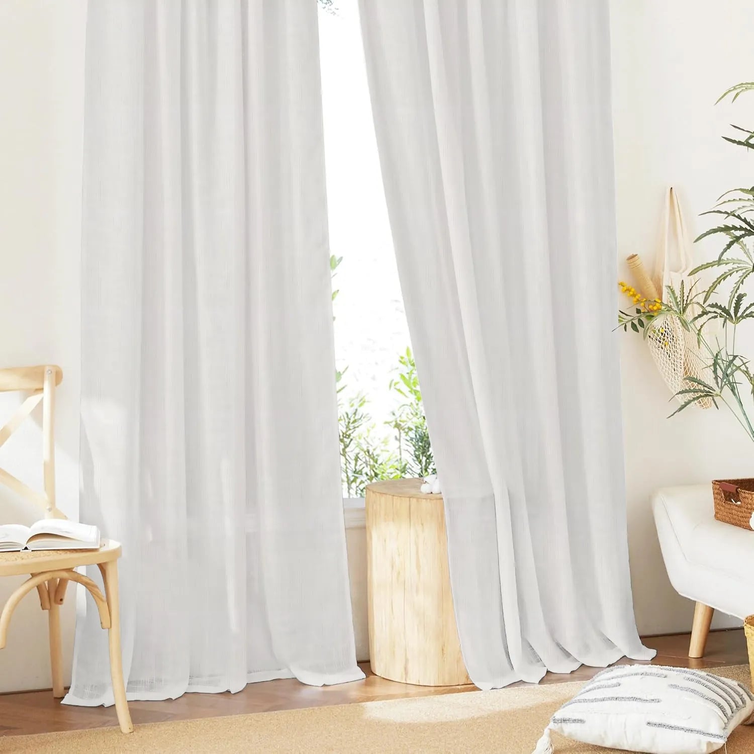 White Vertical Striped