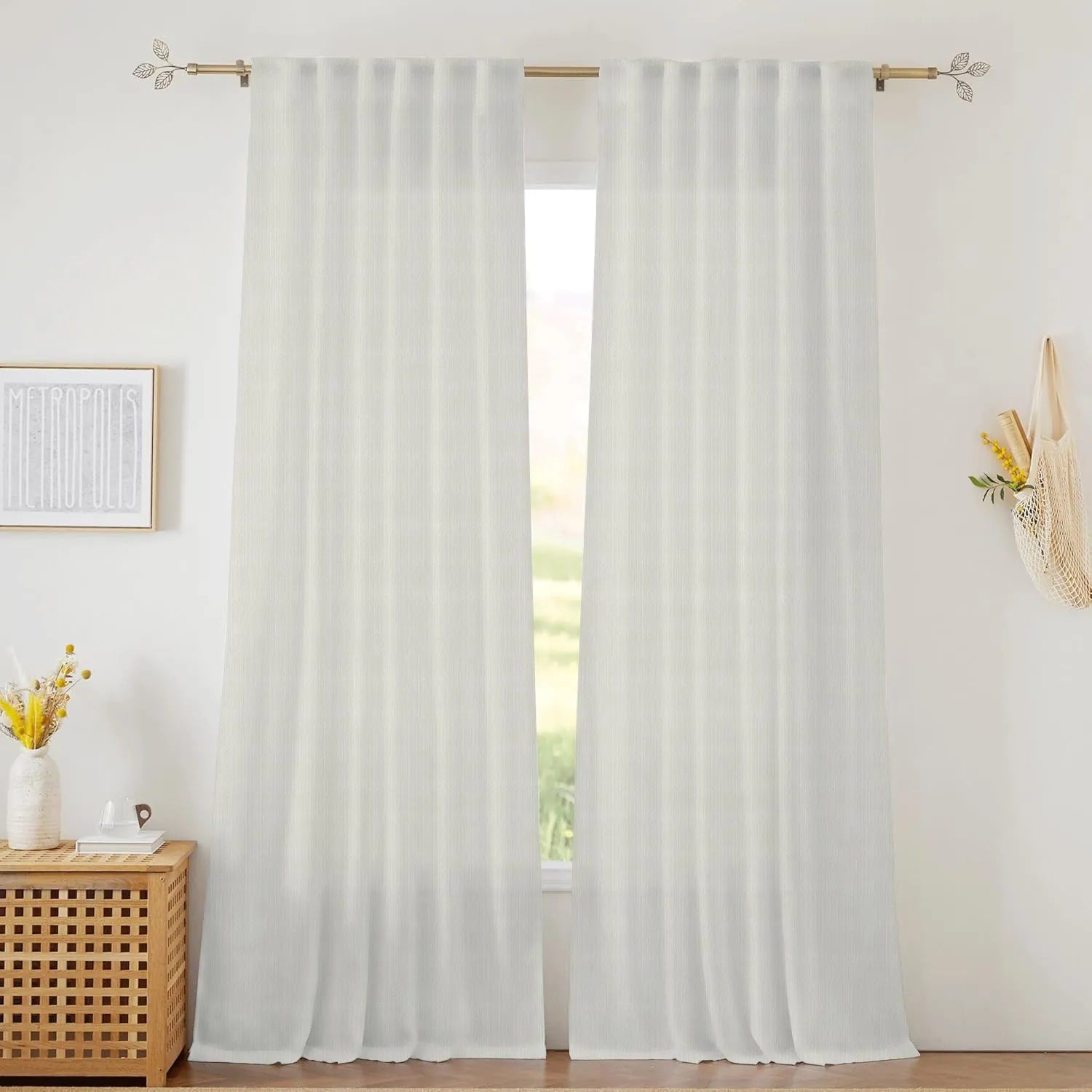 Off White Twill Striped