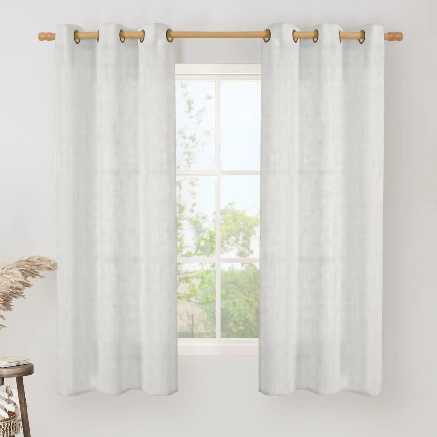 Off White Twill Striped