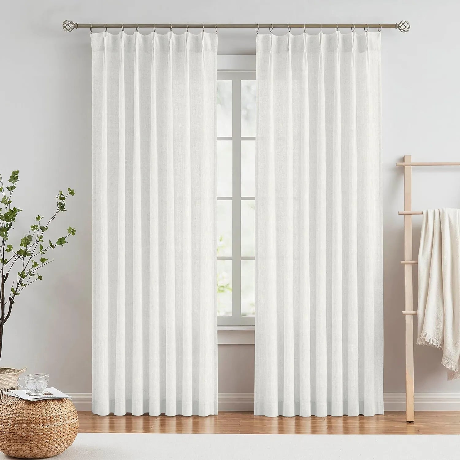 Off White Twill Striped