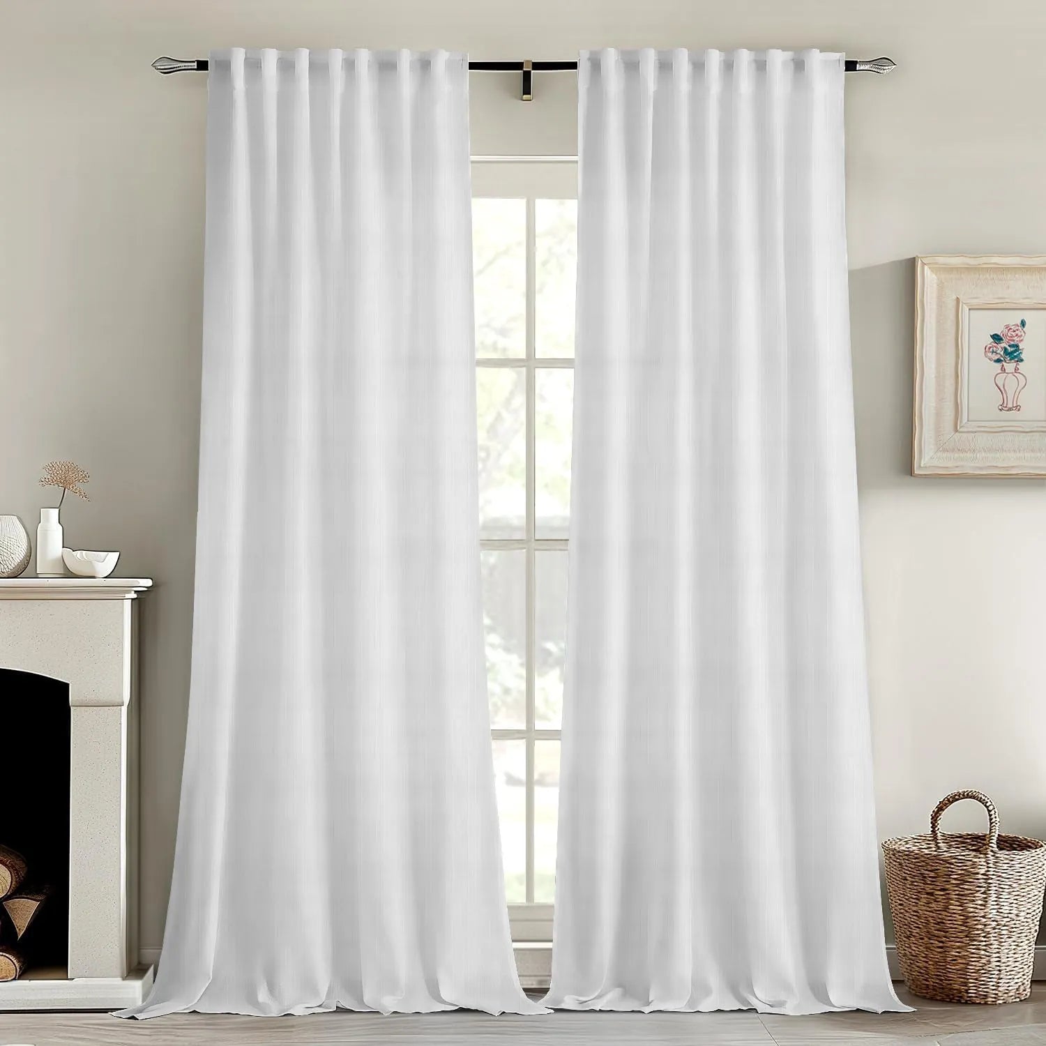 White Vertical Striped