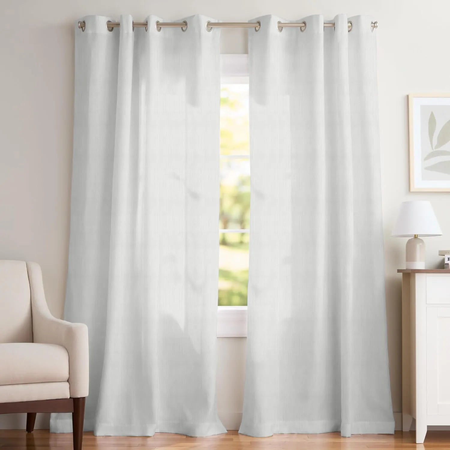 White Vertical Striped