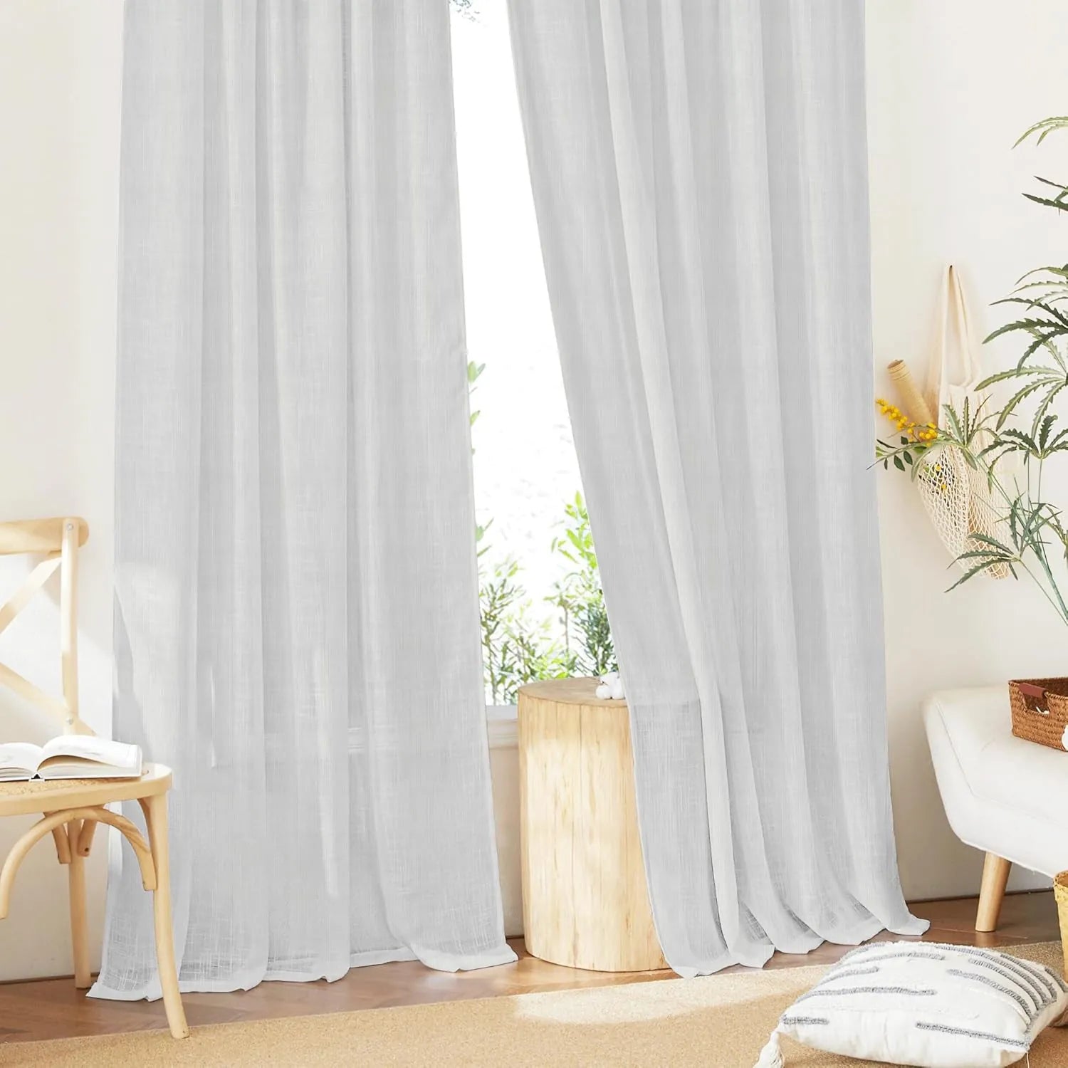 White Vertical Striped