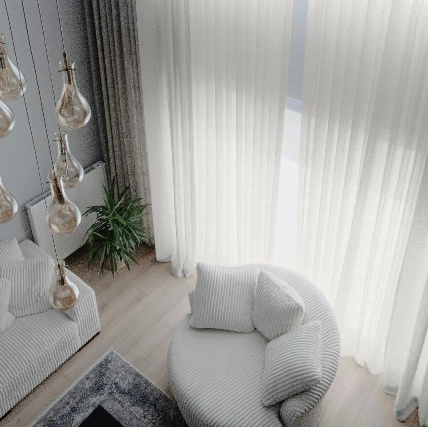 White Vertical Striped