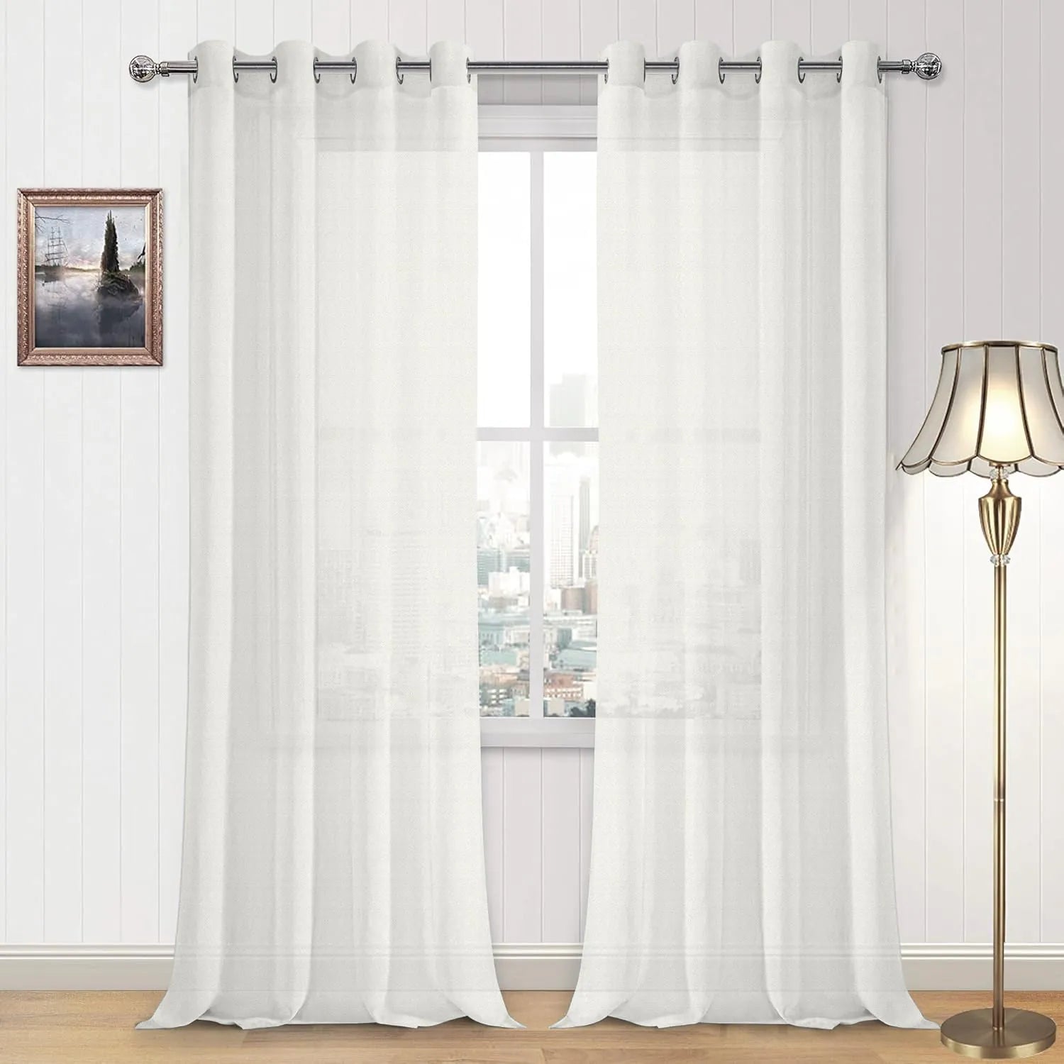 White Vertical Striped