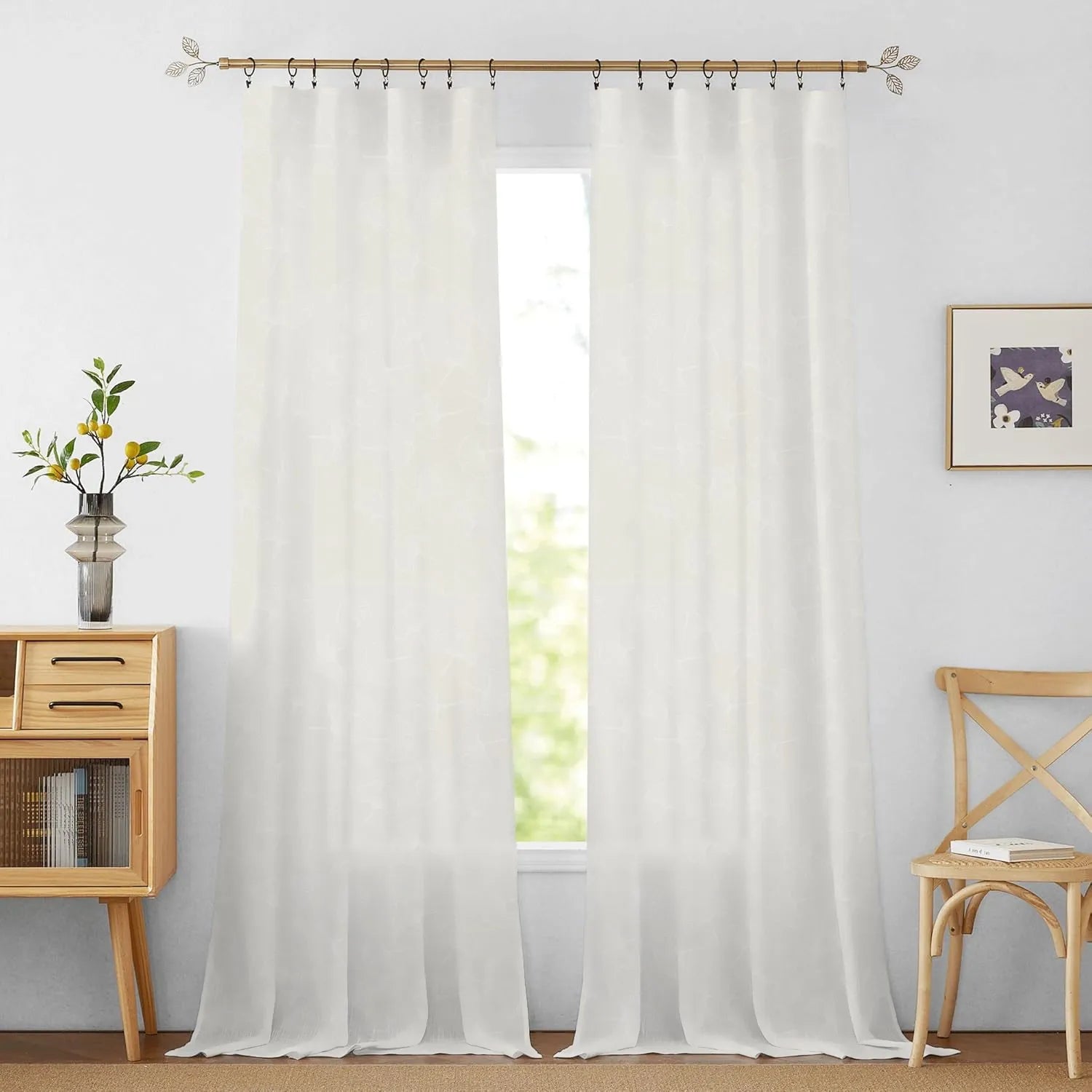 White Ginkgo Leaf Pattern