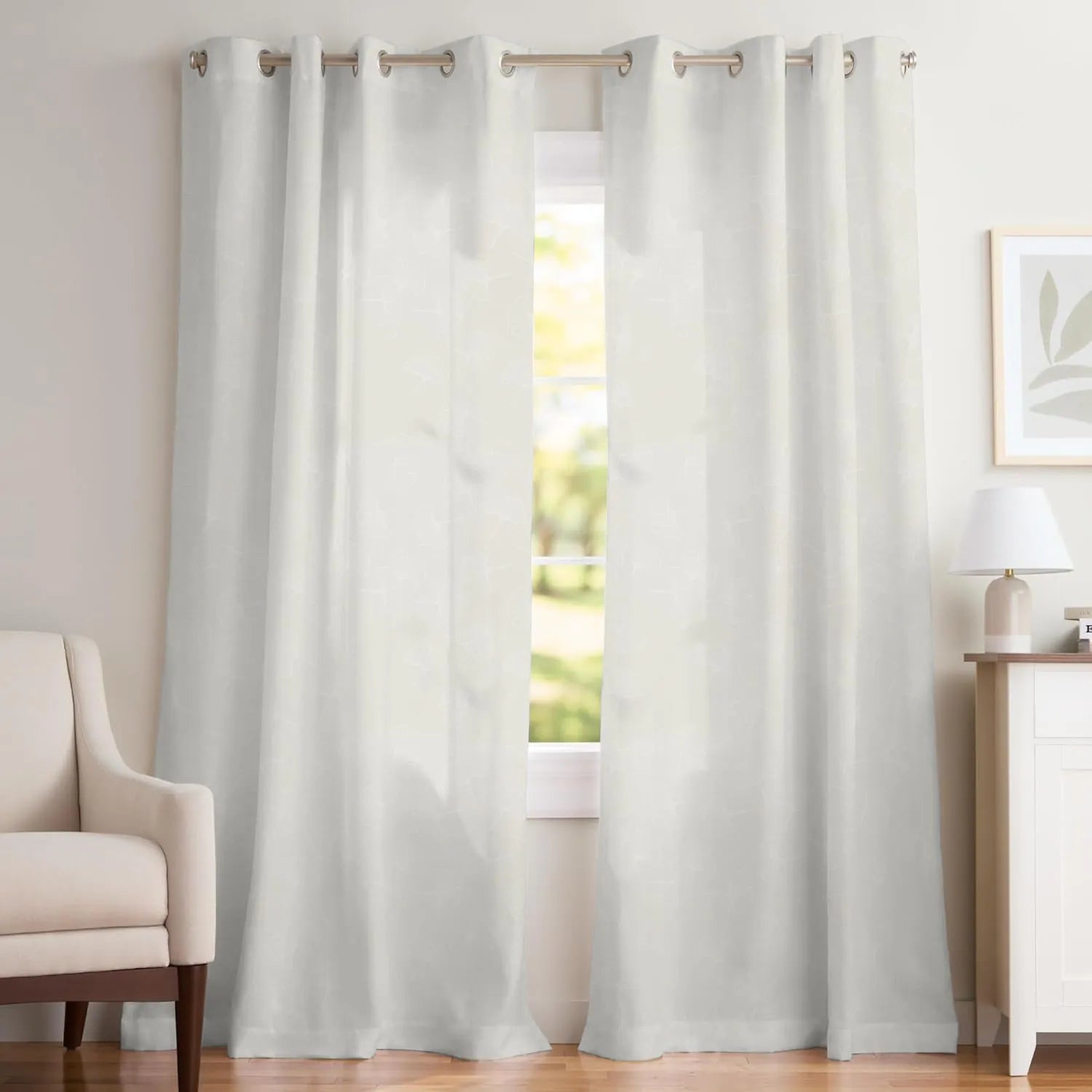 White Ginkgo Leaf Pattern