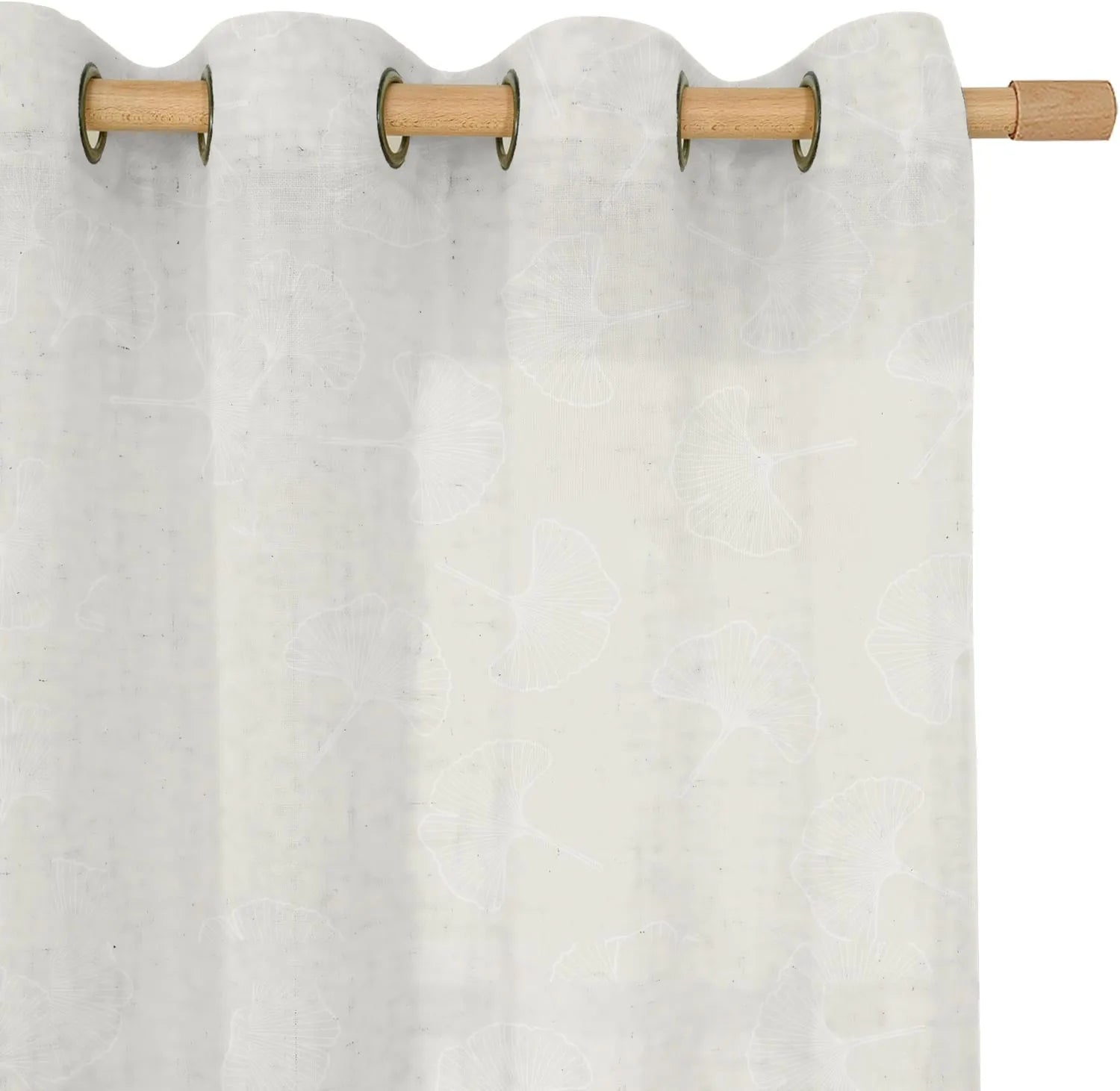 White Ginkgo Leaf Pattern