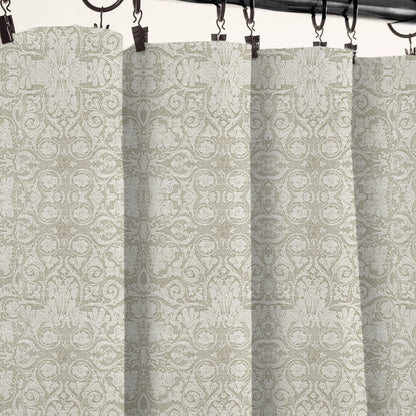 Y607 Linen Classic Baroque Jacquard Blackout Flat Panel Curtains