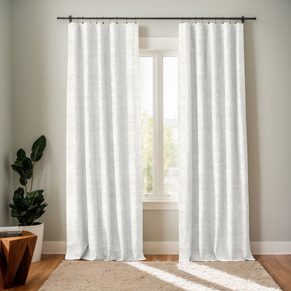 Y607 Linen Classic Baroque Jacquard Blackout Flat Panel Curtains