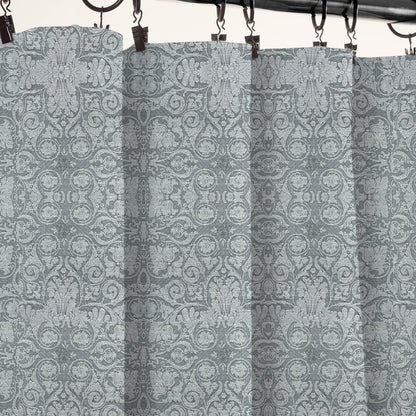 Y607 Linen Classic Baroque Jacquard Blackout Flat Panel Curtains