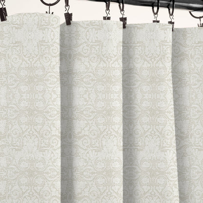 Y607 Linen Classic Baroque Jacquard Blackout Flat Panel Curtains